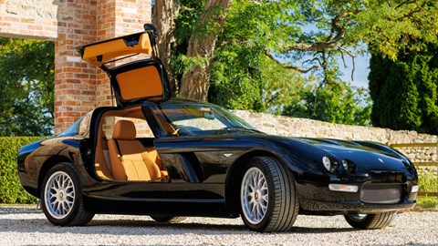 Bristol Fighter (2026): front three quarter static, door up, black paint