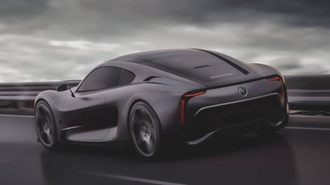 Bristol supercar concept: rear three quarter driving