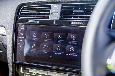 VW Golf GTE infotainment and touchscreen