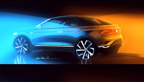 An official VW T-Roc Cabriolet rendering by Volkswagen design department