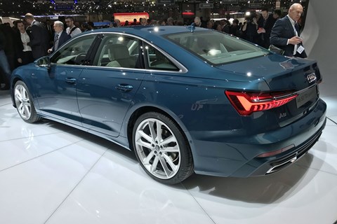 Rear of the Audi A6 at the 2018 Geneva motor show