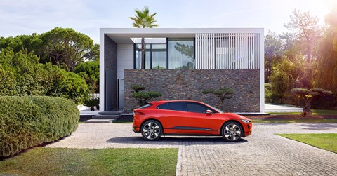 New Jaguar i-Pace: side profile of electric car EV