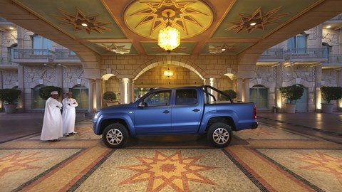 VW Amarok outside hotel in Oman