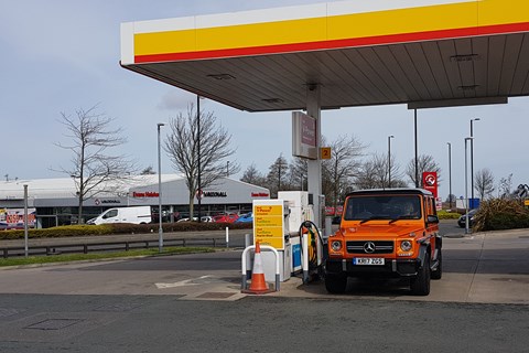 AMG G63 Colour Edition fuel stop