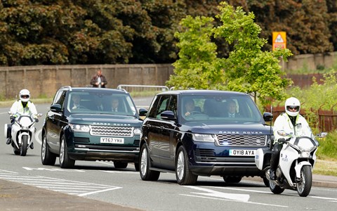 Armoured Range Rovers at the royal wedding of Prince Harry and Meghan Markle