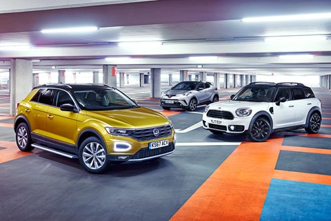 VW T-Roc vs Mini Countryman vs Toyota C-HR triple static