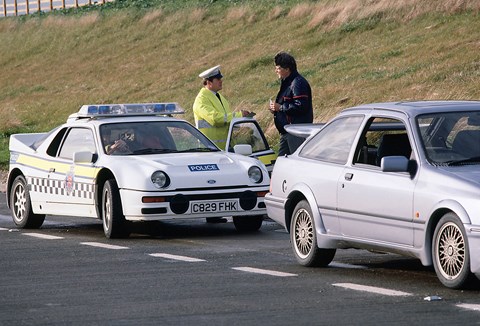 Wildest police cars: a Ford RS200 rally car high-pursuit vehicle!