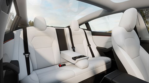 Rear seats in the 2024 Tesla Model 3