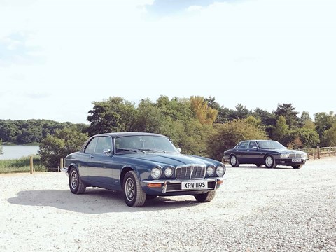 The Jaguar XJC (left) and the Jaguar XJ40 (right)