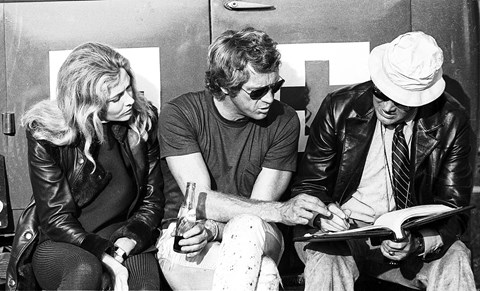 McQueen with co-star Elga Andersen and director Lee Katzin, discussing the script… once it finally turned up
