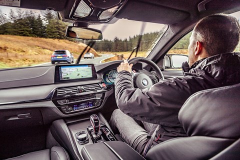 BMW M5 interior driving