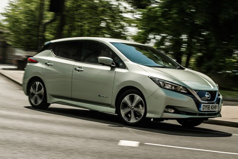 Nissan Leaf front city cornering