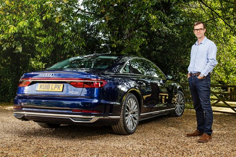 The CAR magazine UK Audi A8 L long-term test car with keeper Tim Pollard