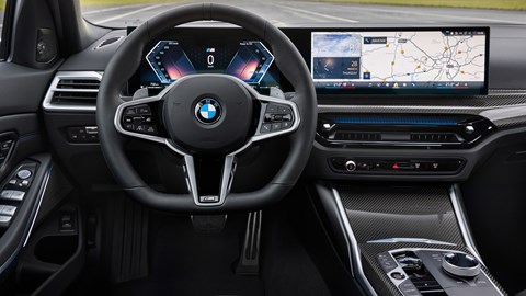 2024 BMW 3-series interior with CraftedClarity glass controls and BMW Operating System 8.5
