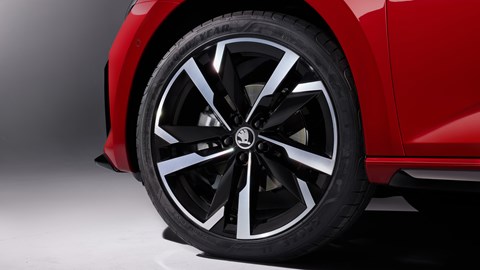 Skoda Scala Monte Carlo front alloy wheel, studio shoot