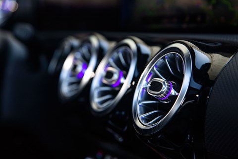 Mercedes-Benz A-Class funky air vents, including colour-coded lighting