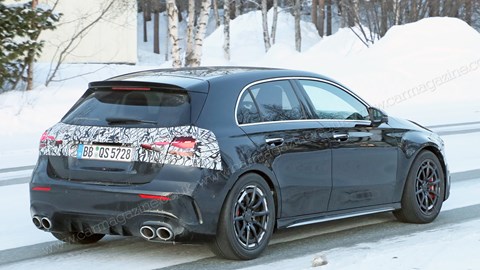 Facelifted Mercedes-AMG A 45 rear three quarter