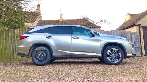 Lexus RX L on a space saver spare wheel: we've had a puncture
