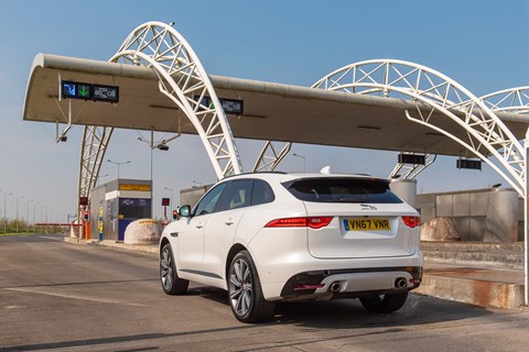 F-Pace toll booth