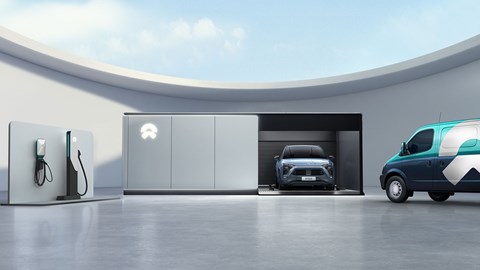 Nio has a suite of battery top-up options: on-street or home charging, battery swap or a come-to-you e-van