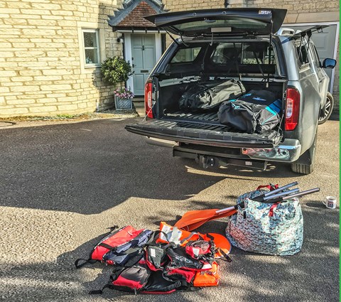 Steve Moody and his four-legged friends: dogs are at home in the Mercedes X-Class (but it's high to climb into)