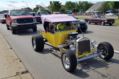 Woodward Dream Cruise Yellow hotrod