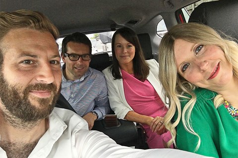 Alex Tapley and friends/family on board the Honda CR-V Hybrid