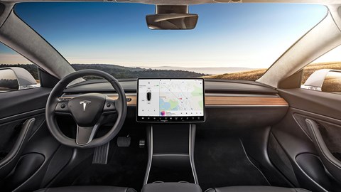 Tesla Model 3 interior: pared-back