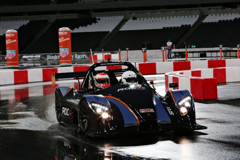 McLaren F1 driver Jenson Button practising in the Radical SR3 RSX