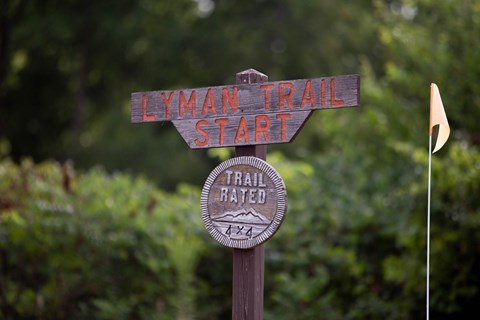 Inside Jeep trail sign