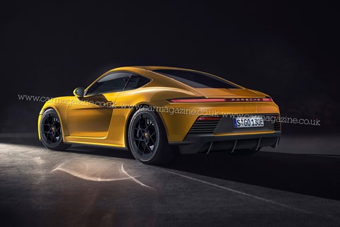 CAR's vision of how the electric Porsche Cayman could look, illustrated by Lars Sältzer