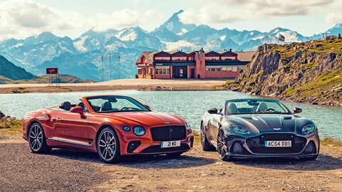 Aston Martin DBS Superleggera Volante vs Bentley Continental GT Convertible twin test by CAR magazine UK