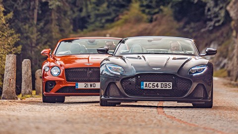 Aston Martin DBS Superleggera Volante meets its nemesis from Crewe: Bentley's Continental GT Convertible