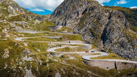 The Gotthard Pass in Switzerland: play space for 12-cylinder Brits