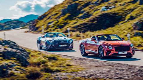 Two British sports car heroes face-to-face: DBS Superleggera Volante vs Continental  GT Convertible