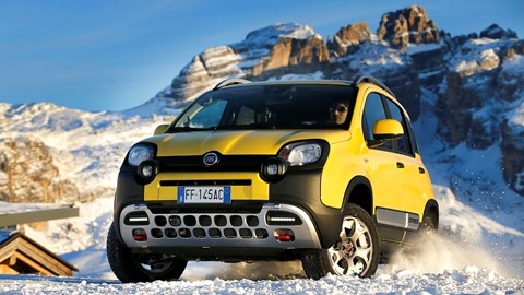Fiat Panda 4x4 driving on snow