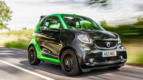 The Smart Fortwo EQ has plenty of interior space for one, plus a passenger, and zero emissions