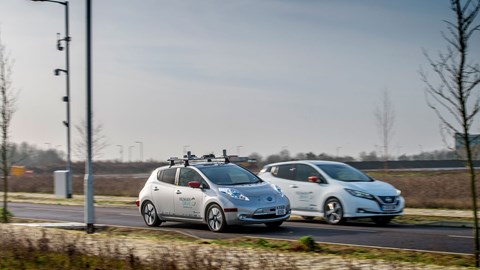Overtaking a parked car: Human Drive Nissan Leaf can spot hazards ahead
