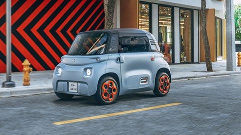 The Citroen Ami electric car has a 5.5kWh lithium-ion battery for a range of 43 miles