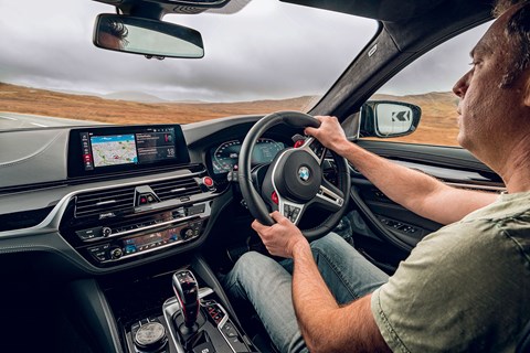 Author Ben Barry driving the new 2020 BMW M5 Competition in Wales