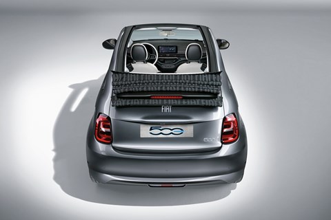 Fiat 500 electric rear overhead