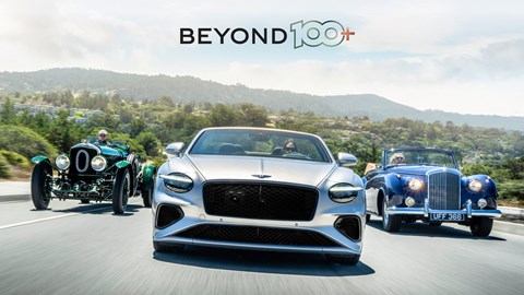 Bentley Beyond 100+ is the firm's latest plan for its future, picture showing cars from past and present