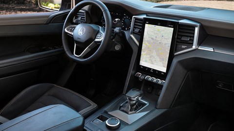 Volkswagen Amarok 2022 - blue, interior, dashboard, infotainment, seats