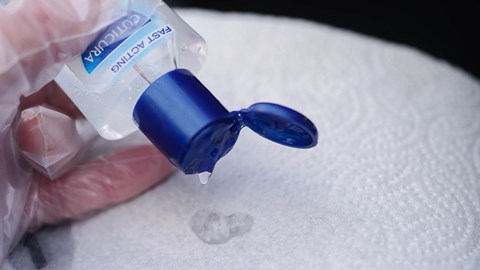 Use some drops of antibacterial gel after cleaning - if you have some