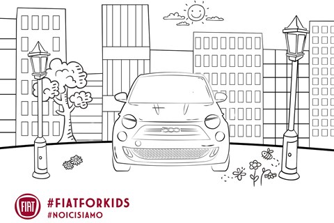 Fiat 500 colouring page