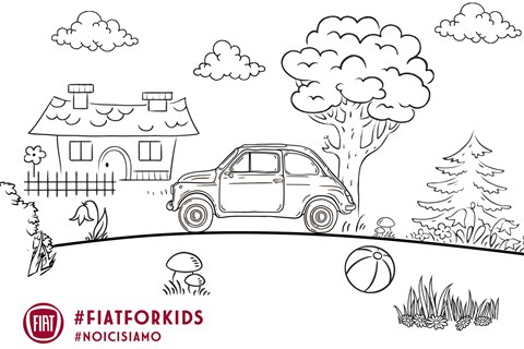 Fiat 500 classic colouring page