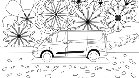 Ford Transit colouring page
