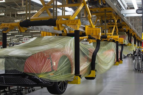 Bentley's production line in suspended animation