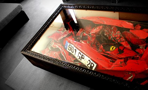 Crushed Ferrari coffe table by Charly Molinelli