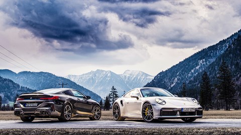 Two five-star cars: but only one winner in our Porsche 911 Turbo and BMW M8 twin test